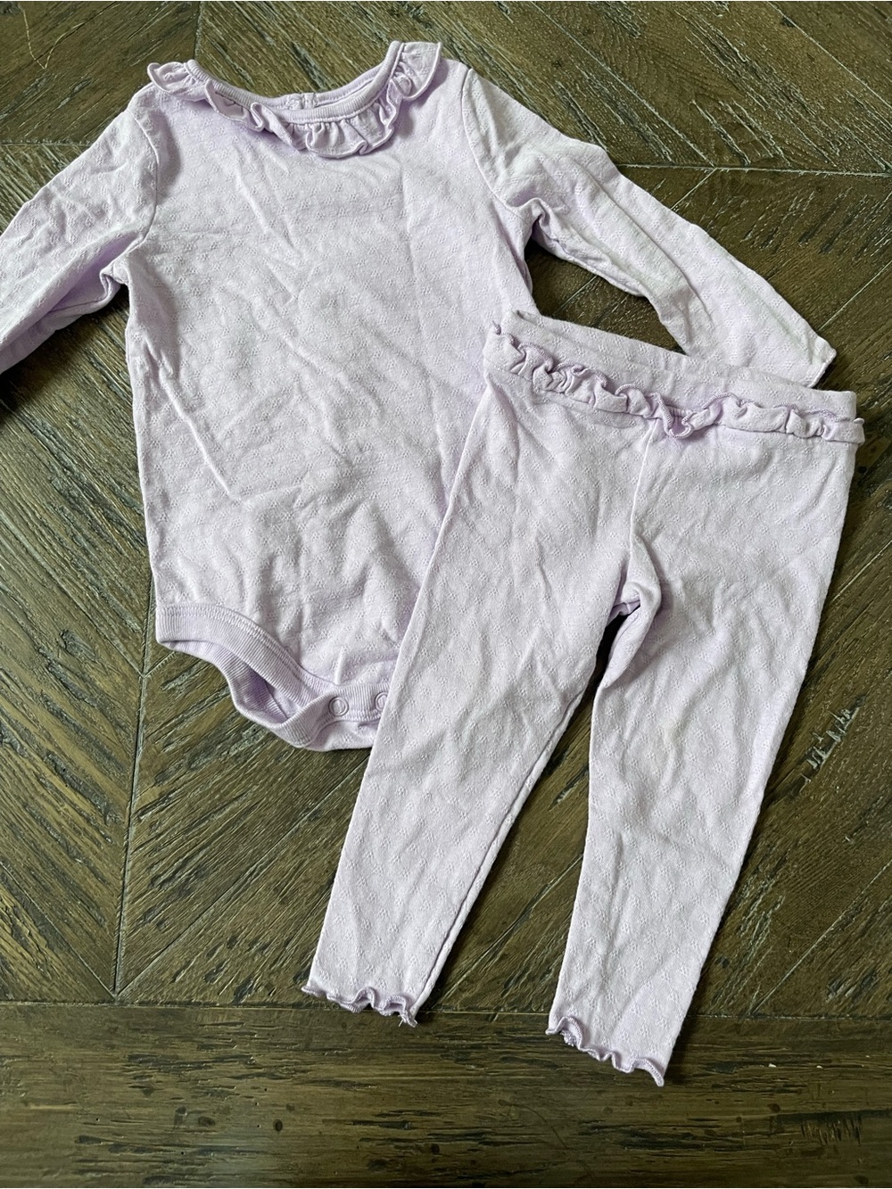 Garanimals Lilac Ruffle-Trim Bodysuit & Leggings Set